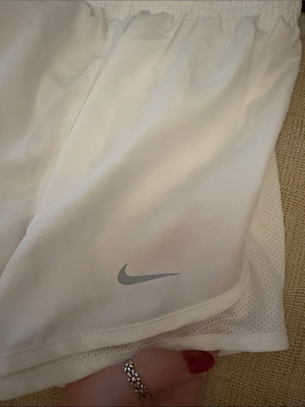 Nike Women’s White Athletic Dri-FIT Running Shorts